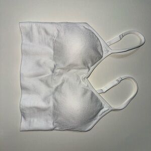 White Ribbed Bralette